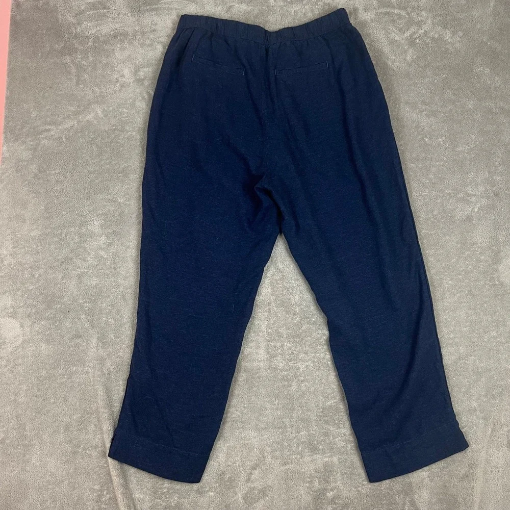 Banana Republic Tapered High Rise Trouser Pants Womens L Navy Blue NWT